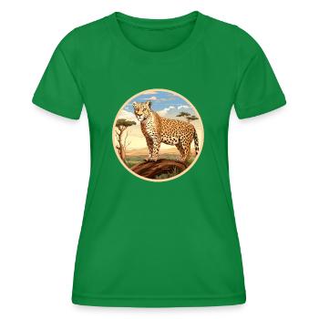 Léopard - T-shirt sport Femme - vert - Devant - AI Model Female 172 dark (172cm)