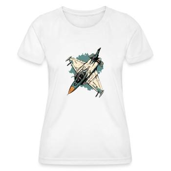 Blue storm plane - Women's Functional T-Shirt - white - Front - AI Model Female 172 dark (172cm)