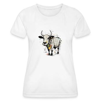 Journey the cow - Women's Functional T-Shirt - white - Front - AI Model Female 172 dark (172cm)