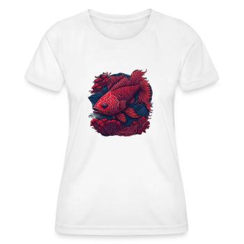 beau poisson - T-shirt sport Femme - blanc - Devant - AI Model Female 172 dark (172cm)