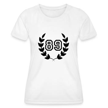 89e anniversaire-idée cadeau 89 ans - T-shirt sport Femme - blanc - Devant - AI Model Female 172 dark (172cm)