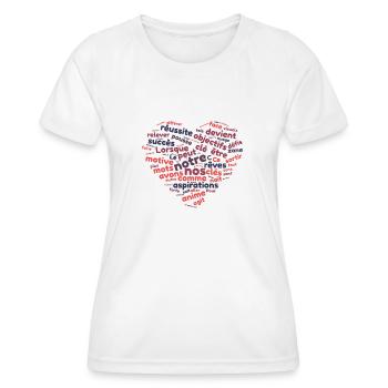 Nuage de mot motivation - T-shirt sport Femme - blanc - Devant - AI Model Female 172 dark (172cm)