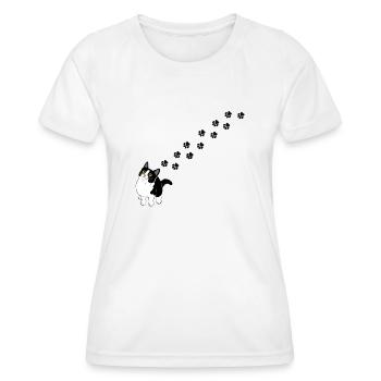 Pattes chat - T-shirt sport Femme - blanc - Devant - AI Model Female 172 dark (172cm)