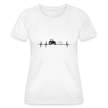 Traktor-Herzschlag - Frauen Funktions-T-Shirt - Weiß - Vorne - AI Model Female 172 dark (172cm)