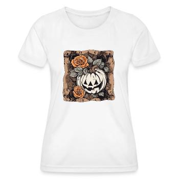 Halloween / Pumpkin / Autumn / Holiday / Orange - Women's Functional T-Shirt - white - Front - AI Model Female 172 dark (172cm)