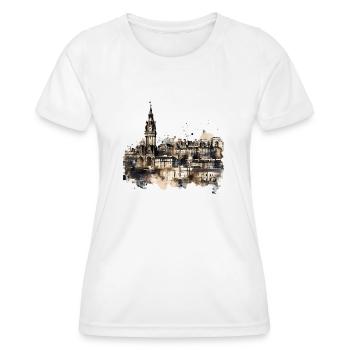 Édimbourg, la capitale de l’Écosse - T-shirt sport Femme - blanc - Devant - AI Model Female 172 dark (172cm)