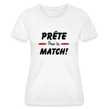 Prête pour le match - T-shirt sport Femme - blanc - Devant - AI Model Female 172 dark (172cm)