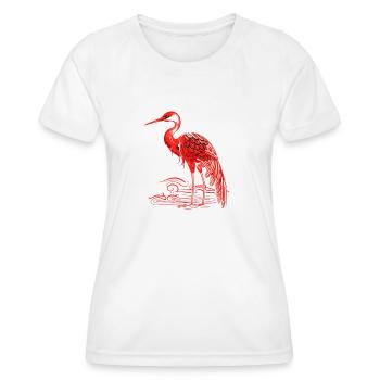 Traditioneller japanischer Kranich - Frauen Funktions-T-Shirt - Weiß - Vorne - AI Model Female 172 dark (172cm)
