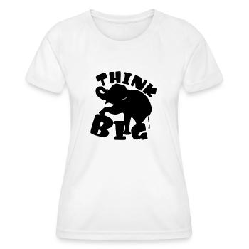 Think Big Elephant idée noir Silhouette - T-shirt sport Femme - blanc - Devant - AI Model Female 172 dark (172cm)