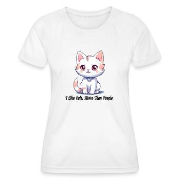 I Like Cats More Than People - Women's Functional T-Shirt - white - Front - AI Model Female 172 dark (172cm)