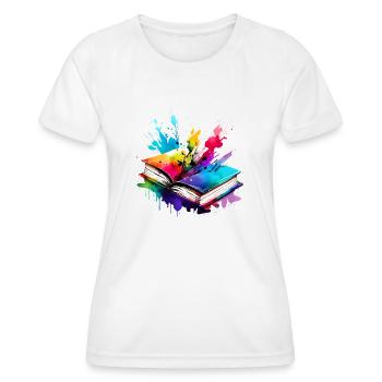 Book Reading Gift Books Reader Book Lover - Women's Functional T-Shirt - white - Front - AI Model Female 172 dark (172cm)