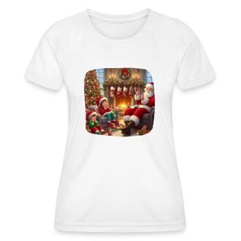 Weihnachtsmann Heiligabend Familie Rentiere - Frauen Funktions-T-Shirt - Weiß - Vorne - AI Model Female 172 dark (172cm)