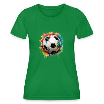 le ballon de foot en couleur - T-shirt sport Femme - vert - Devant - AI Model Female 172 dark (172cm)