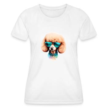 Chiot Caniche Chien Propriétaire Caniche Chiot Chien Amour - T-shirt sport Femme - blanc - Devant - AI Model Female 172 dark (172cm)