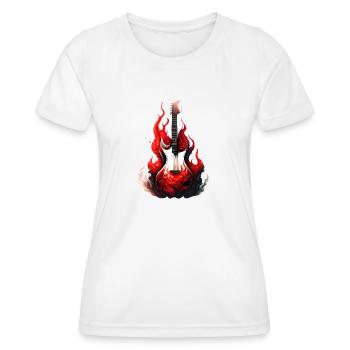 Guitare, Instrument à cordes pincées, Instrument de musique, Guitariste - T-shirt sport Femme - blanc - Devant - AI Model Female 172 dark (172cm)