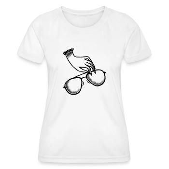 Tattoo style Boho Hand And Sunglasses - Women's Functional T-Shirt - white - Front - AI Model Female 172 dark (172cm)