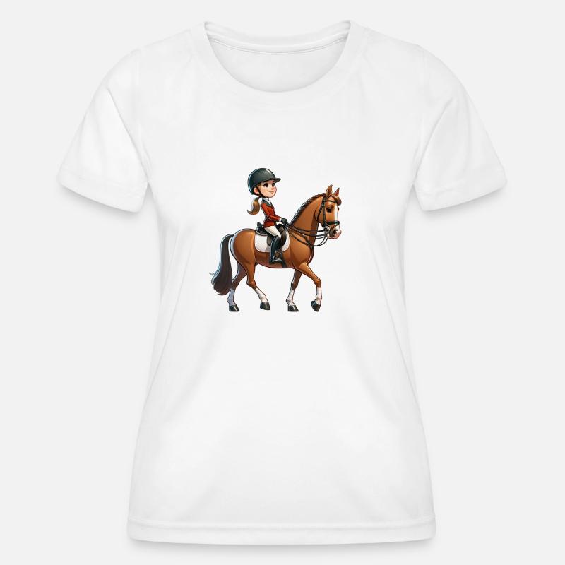 Equestrian Horse, Equestrian - Women's Functional T-Shirt - white