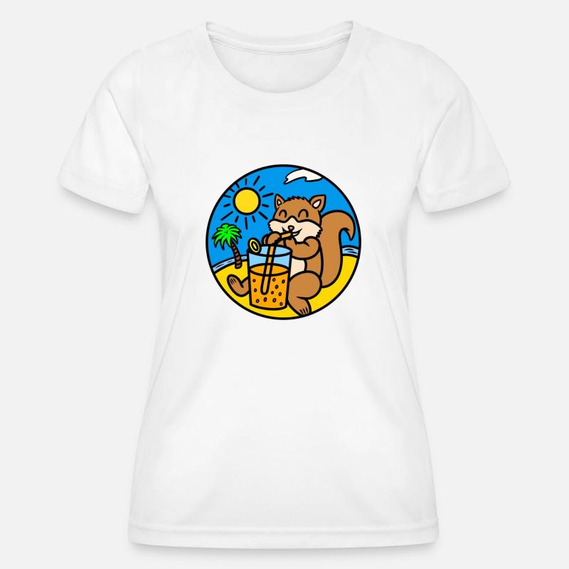 Squirrel drink juice - Women's Functional T-Shirt - white