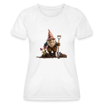 Humor im Garten mit Gartenzwerge - Frauen Funktions-T-Shirt - Weiß - Vorne - AI Model Female 172 dark (172cm)