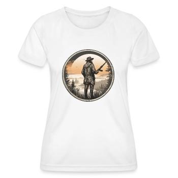 Garde forestier regardant la vallée - T-shirt sport Femme - blanc - Devant - AI Model Female 172 dark (172cm)