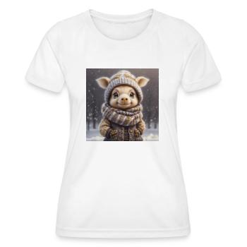 Niedliches Wintertier mit Kleidung an - Frauen Funktions-T-Shirt - Weiß - Vorne - AI Model Female 172 dark (172cm)