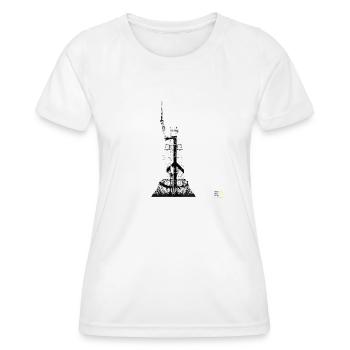 Monument Hermann paix sombre - T-shirt sport Femme - blanc - Devant - AI Model Female 172 dark (172cm)