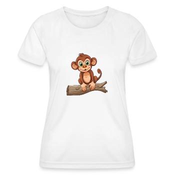 Cartoon Affe - Cartoon Look Monkey - Women's Functional T-Shirt - white - Front - AI Model Female 172 dark (172cm)