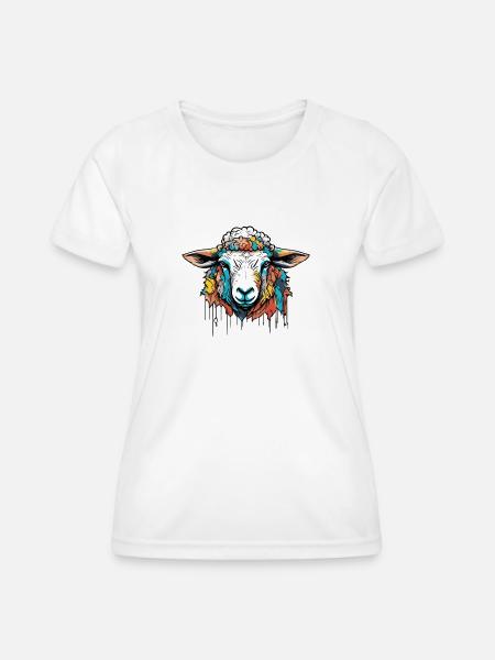 buntes Schaf Schäfer - Frauen Funktions-T-Shirt - Weiß