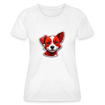 Chien heureux - T-shirt sport Femme - blanc - Devant - AI Model Female 172 dark (172cm)