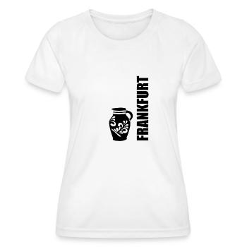 Frankfurt Bembel-Design #FFM #EiGude - Frauen Funktions-T-Shirt - Weiß - Vorne - AI Model Female 172 dark (172cm)