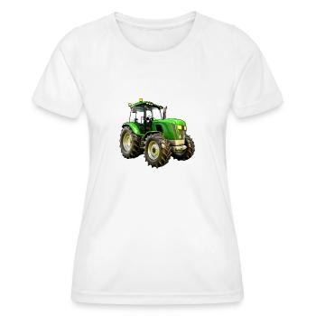 Moderner Traktor Trecker - Frauen Funktions-T-Shirt - Weiß - Vorne - AI Model Female 172 dark (172cm)