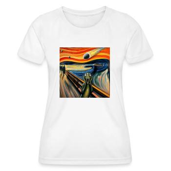 Cri de dinosaure - T-shirt sport Femme - blanc - Devant - AI Model Female 172 dark (172cm)