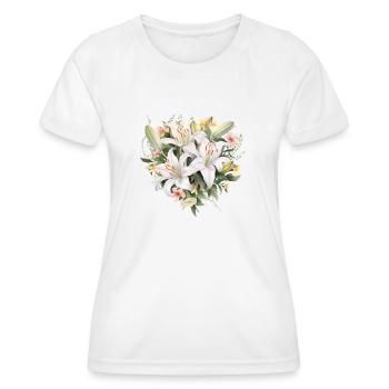 Coeur de lys - T-shirt sport Femme - blanc - Devant - AI Model Female 172 dark (172cm)