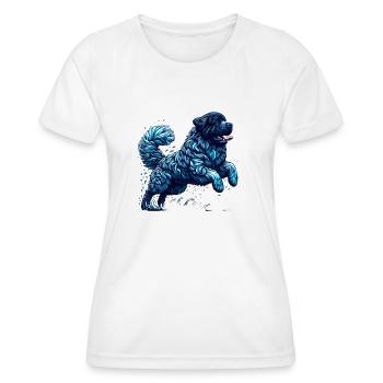 Newfy Vague de Joie - bleu - T-shirt sport Femme - blanc - Devant - AI Model Female 172 dark (172cm)