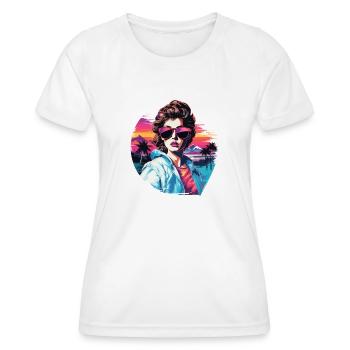 Frau mit Sonnenbrille Urlaub Beach - Frauen Funktions-T-Shirt - Weiß - Vorne - AI Model Female 172 dark (172cm)