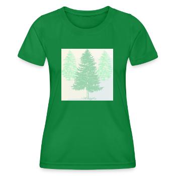 Pastel-colored pines. - Women's Functional T-Shirt - kelly green - Front - AI Model Female 172 dark (172cm)