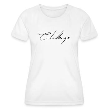 Signature With Challenge Writing - Women's Functional T-Shirt - white - Front - AI Model Female 172 dark (172cm)