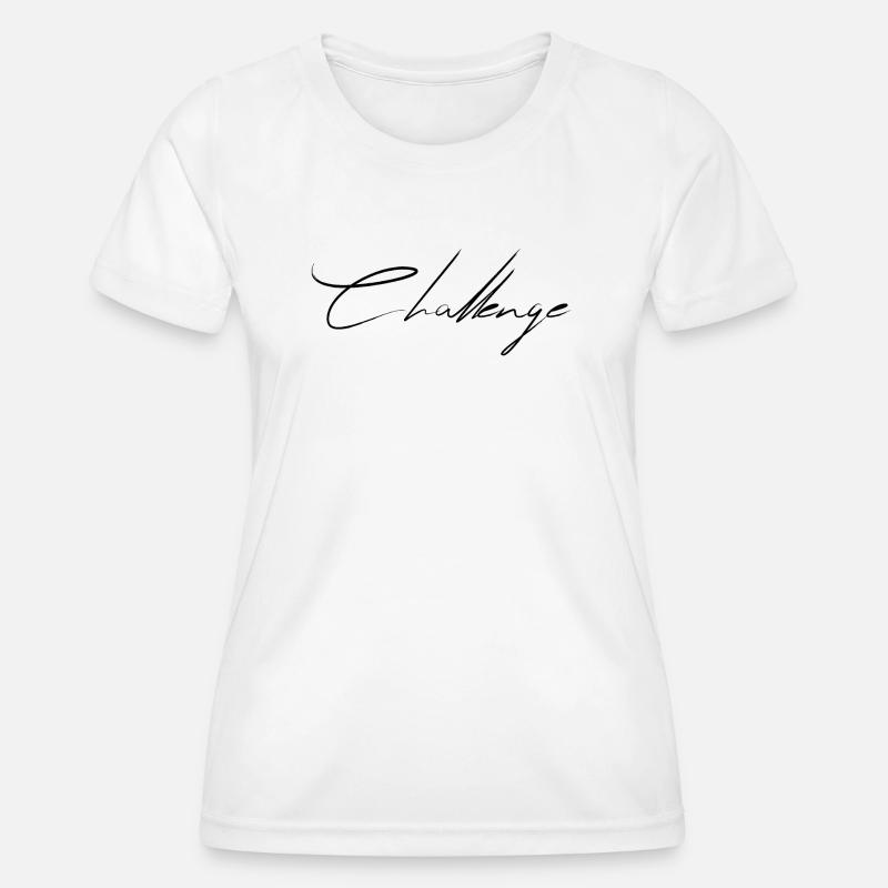 Signature With Challenge Writing - Women's Functional T-Shirt - white