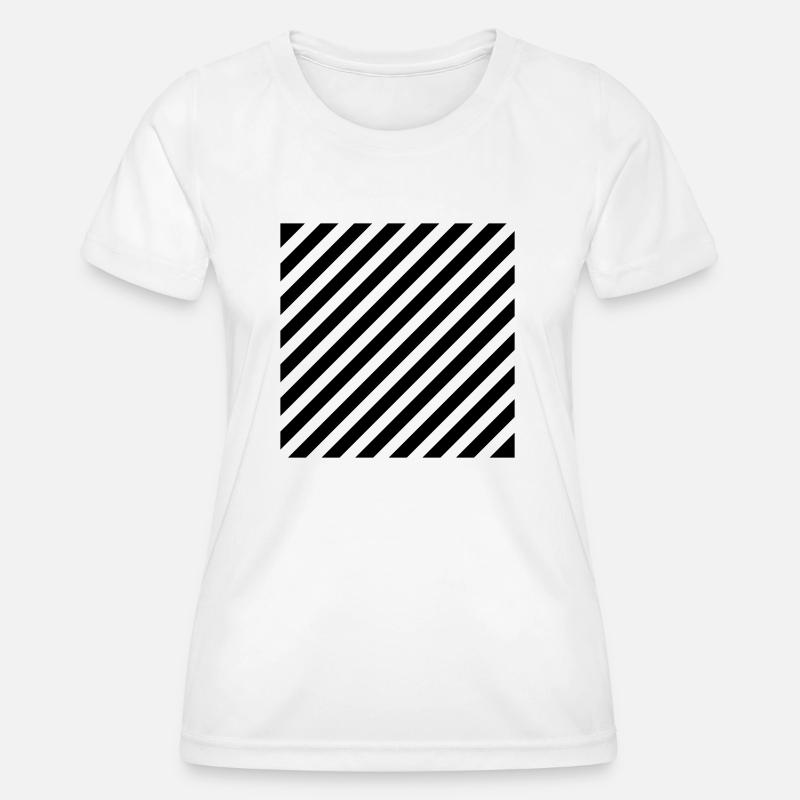 Horizontal stripe - Women's Functional T-Shirt - white