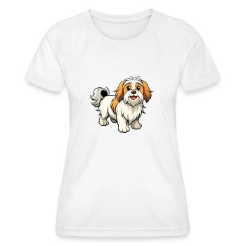 Parade confiante de Lhassa Apso - T-shirt sport Femme - blanc - Devant - AI Model Female 172 dark (172cm)