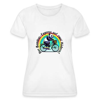Bambou - Express sur deux roues Panda - T-shirt sport Femme - blanc - Devant - AI Model Female 172 dark (172cm)