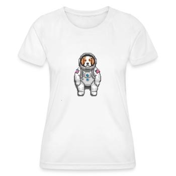 Cosmic Canine Cadet: A Pixel Pup's Space Odyssey - Women's Functional T-Shirt - white - Front - AI Model Female 172 dark (172cm)