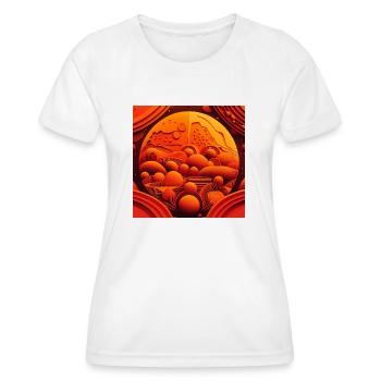 Rote Landschaft - Frauen Funktions-T-Shirt - Weiß - Vorne - AI Model Female 172 dark (172cm)