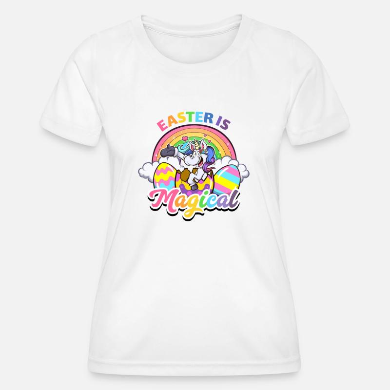 Easter Is Magical Cartoon - Women's Functional T-Shirt - white