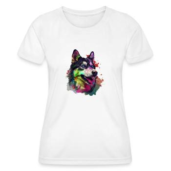Holi Husky - Frauen Funktions-T-Shirt - Weiß - Vorne - AI Model Female 172 dark (172cm)