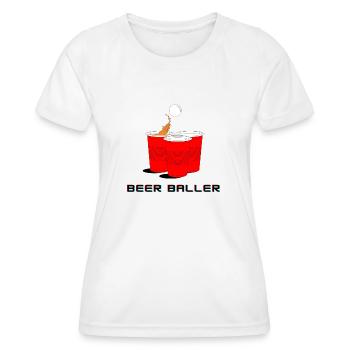 Beer Baller Beerpong - Women's Functional T-Shirt - white - Front - AI Model Female 172 dark (172cm)