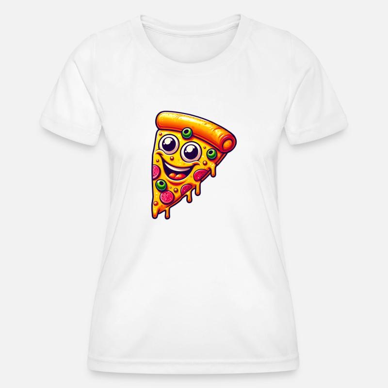 Happy Pizza Face - Women's Functional T-Shirt - white