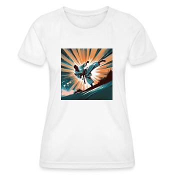 Yoko Geri. Karaté. - T-shirt sport Femme - blanc - Devant - AI Model Female 172 dark (172cm)