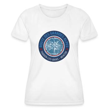 Route des Grandes Alpes | Rosette Blue - Women's Functional T-Shirt - white - Front - AI Model Female 172 dark (172cm)