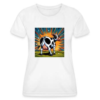 Kuh von hinten - Frauen Funktions-T-Shirt - Weiß - Vorne - AI Model Female 172 dark (172cm)